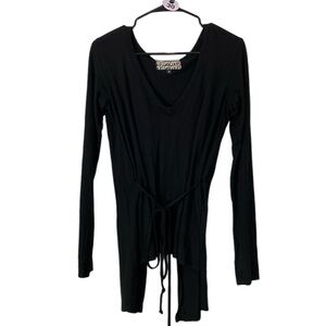 Groceries black flyaway back tie top